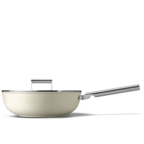 Сковорідка WOK Smeg кремова матова 30 см WOF3002CRM фото