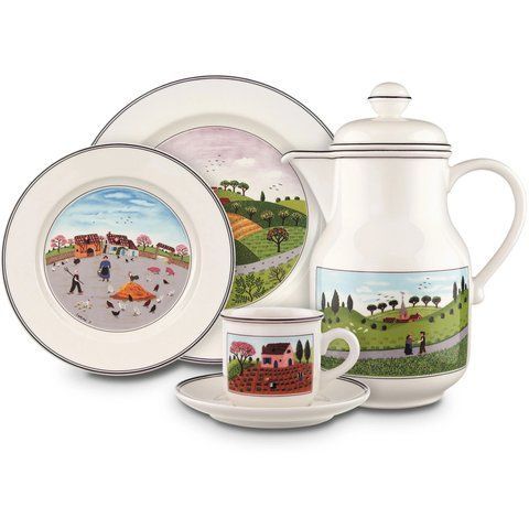 Набір обідньо-кавовий з порцеляни Design Naif від Villeroy & Boch, 6 осіб 10-2337-2626/SET фото