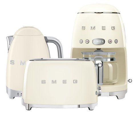 Набір техніки SMEG 50&rsquo;s Retro Style для кави та сніданків DCF02CREU + TSF01CREU + KLF04CRE фото