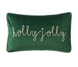 Напірник з оксамиту з вишивкою та кантом Holly Jolly