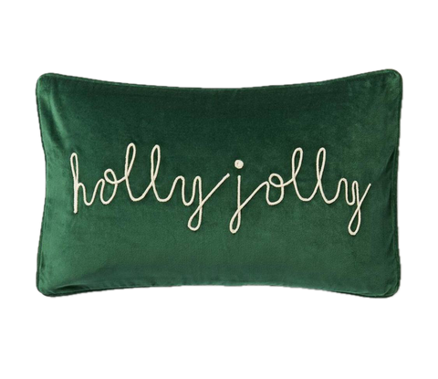 Напірник з оксамиту з вишивкою та кантом Holly Jolly 175232 фото