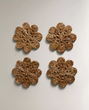 Набір підставок для склянок із рафії формі квітки (4 шт.)