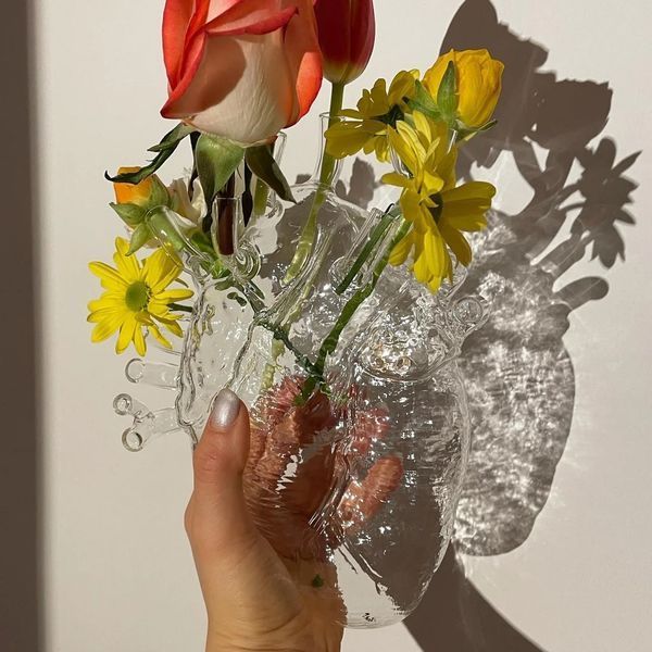 Ваза у формі серця зі скла Love in Bloom Glass 09922 фото