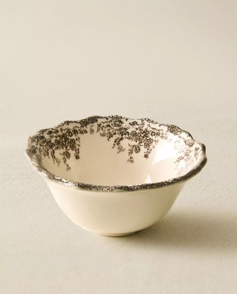 Миска для закусок з тонкого фаянсу з квітковим ситодруком 2460467/1 фото